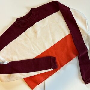 Urban Outfitters Asa sweater in orange and burgundy
